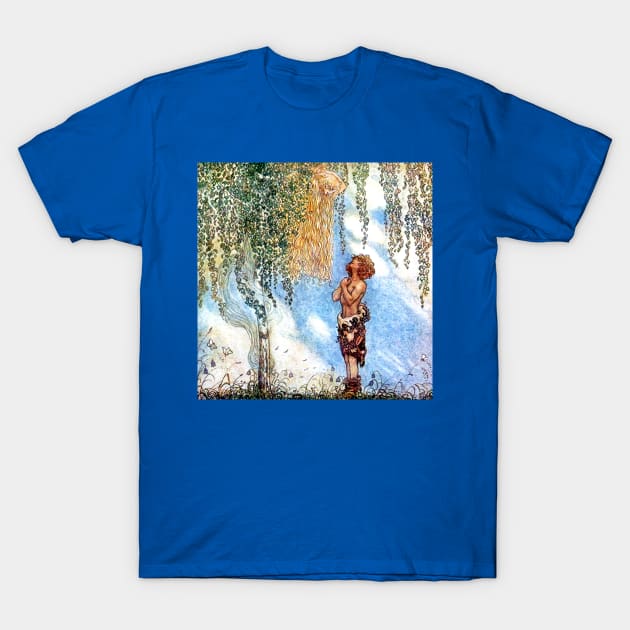 He Saw Her Hiding in a Tree - John Bauer T-Shirt by forgottenbeauty